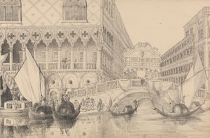 Album mit 30 Ansichten in Tirol und Italien: Die Seufzerbrücke und ein Teil des Dogenpalastes 10. Nov. 1840