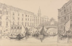 Album mit 30 Ansichten in Tirol und Italien: Die Rialto - Venedig 8. Nov. 1840 von Sir Charles D