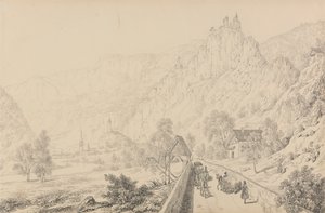 Album mit 30 Ansichten in Tirol und Italien: Die Ruinen des Nonnenklosters von Seben bei Klausen, 27. Okt. 1840