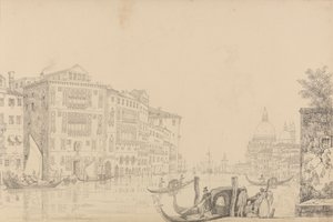 Album mit 30 Ansichten in Tirol und Italien: Ansicht auf dem Canal Grande 9. Nov. 1840