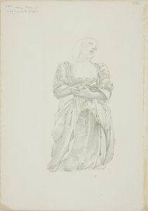 Reflexion einer knienden weiblichen Figur, Studie für Der Spiegel der Venus von Sir Edward Burne Jones