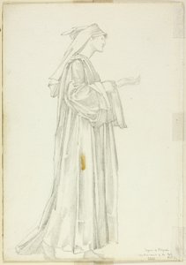 Studie eines Pilgers für Romaunt of the Rose von Sir Edward Burne Jones