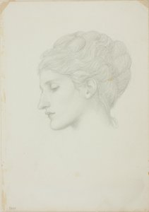 Frauenkopf im Profil nach links von Sir Edward Burne Jones