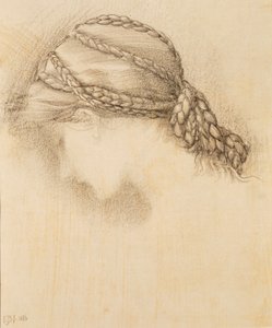 Frauenkopf, Detail aus einem Skizzenbuch, 1886 von Sir Edward Burne Jones