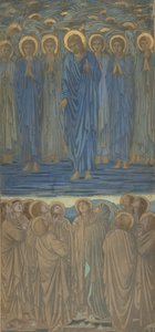 Himmelfahrt Christi Apostelgeschichte I, 1-9: Studie für ein Glasfenster, ca. 1875-84 von Sir Edward Coley Burne Jones