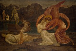 Amor und Psyche - Palace Green Wandgemälde - Psyche erhält den Kasten von Proserpine, 1881
