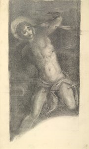 Studie von Tintorettos Heiliger Sebastian in der Scuola Grande di San Rocco, 1859 oder 1862