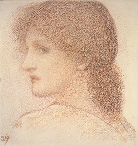 Studie eines Frauenkopfes, nach links gedreht, 1886 von Sir Edward Coley Burne Jones
