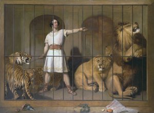 Porträt von Mr. Van Amburgh, wie er mit seinen Tieren in den Londoner Theatern auftrat von Edwin Landseer