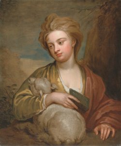 Porträt einer Frau als St. Agnes, traditionell identifiziert als Catherine Voss von Sir Godfrey Kneller
