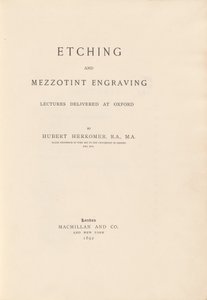 Radierung und Mezzotinto-Vorlesungen gehalten in Oxford