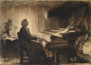 Franz Liszt am Klavier, 1904 von Sir Hubert von Herkomer