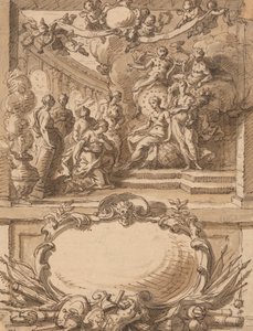 Entwurf für ein Wandpaneel von Sir James Thornhill