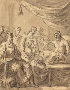 Jakob erlaubt Benjamin, mit seinen Brüdern nach Ägypten zu gehen von Sir James Thornhill