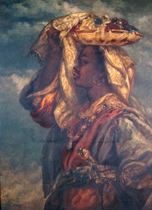 Schwarzes Mädchen mit Früchten, 1882 von Sir John Gilbert
