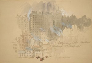 Edinburgh vom Zimmer des Künstlers, beschriftete Skizze aus meinem Schlafzimmerfenster von Sir John Gilbert