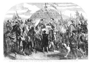Treffen von Heinrich VIII. und Franz I. in Ardres - Das Feld der Goldenen Tücher, 1520, 1855 von Sir John Gilbert