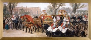 Königlicher Umzug der Kutsche des Prinzen und der Prinzessin von Wales, London von Sir John Gilbert