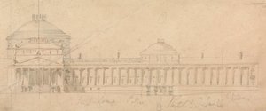 Skizze einer Halb-Fassade für einen Königspalast, Hyde Park, London