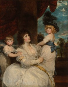 Porträt von Jane, Gräfin von Harrington, mit ihren Söhnen, dem Viscount Petersham und dem Ehrenwerten Lincoln Stanhope von Sir Joshua Reynolds
