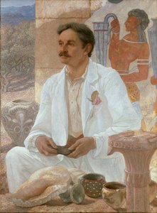 Sir Arthur Evans unter den Ruinen des Palastes von Knossos, 1907
