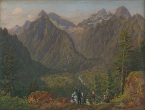 Tatra-Landschaft mit Figuren von Slovakian School