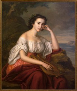 Sappho. Gemälde von Soma Orlay Petrich (1822-1880), Öl auf Leinwand, um 1860. Ungarische Kunst von Soma Orlay Petrich