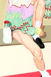 Bunter Pullover mit Milch