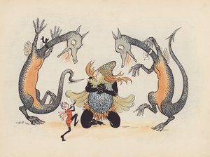 Illustration für Little Twin Dragons von S Rosamond Praeger