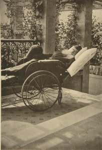 Russischer Autor Leo Tolstoi erholt sich in Gaspra, Krim, Russland, 1902 von Sophia Andreevna Tolstaya