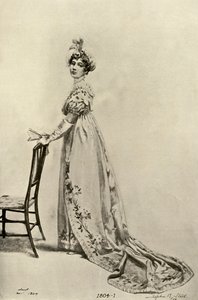 Empire-Kleid getragen in Philadelphia, jetzt in Memorial Hall, 1804, 1903, 1937
