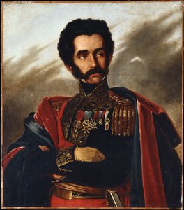 Porträt des Befreiers, Simon Bolivar, Halbfigur, in voller Uniform, ca. 1840 von South African School