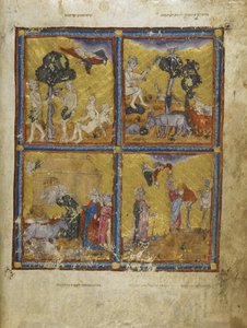 Add. 27210 f.2v Adam und Eva, aus 
