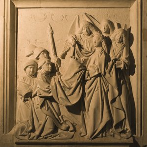 Basrelief von Saint Idelfonso, der sein Messgewand erhält, Innenraum der La Mezquita, Cordoba, 1507 von Spanish School