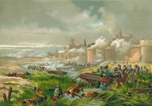 Schlacht von St. Quentin, Frankreich, 1557 von Spanish School