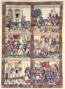 Cantiga 187, eine von 420 musikalischen Kompositionen, die die Wunder der Jungfrau Maria erzählen, geschrieben in Galicisch für Alfonso X 