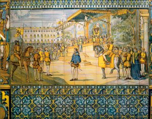 Feierlichkeiten in Valladolid zu Ehren von Philipp II. von Spanien im Mai 1559 von Spanish School