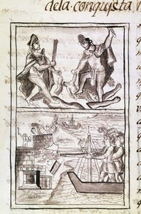 Codex der Eroberung Mexikos: Quauhtenco und Mayenatzin bestrafen Verräter