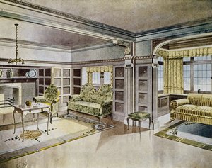 Entwurf von Wohnzimmern, um 1900, Spanien, 20. Jahrhundert von Spanish School