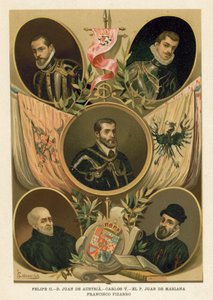 Berühmte spanische historische Persönlichkeiten des 16. Jahrhunderts von Spanish School