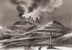 Brand im Kloster Montearagon, Quincena, Huesca, Spanien 1835 von Spanish School