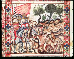 Fol.68v Türken und Mauren erobern ihr Land zurück, aus den Cantigas de Santa Maria von Spanish School