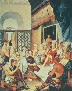 Der Botschafter von Hernando Cortes empfängt mexikanische Indianer in Tlaxcala