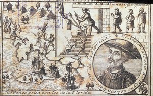 Juan Ponce kämpft gegen die Eingeborenen Floridas