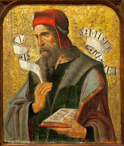 Der Prophet Jesaja - Anonymes spanisches Gemälde, Öl und Gold auf Holz
