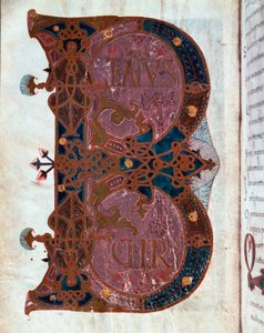 Buchstabe B (Beatus) (Miniatur aus dem „Stundenbuch von Ferdinand I.“) von Spanish School