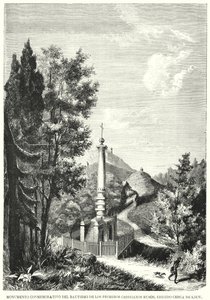 Denkmal für die Magdeburger Rechte, auch bekannt als das Taufdenkmal von Ruthenien, Kiew, Ukraine (Lithografie) von Spanish School