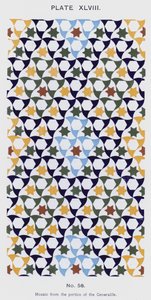 Mosaik aus dem Portikus des Generalife (Farblithografie) von Spanish School