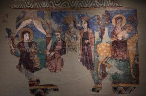 Wandmalerei Ursprung der Kirche Iglesia de la Asuncion de María en Navasa (Huesca). Ca 1200 von Spanish School