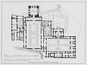 Plan des Alhambra-Palastes in Granada (Lithografie) von Spanish School